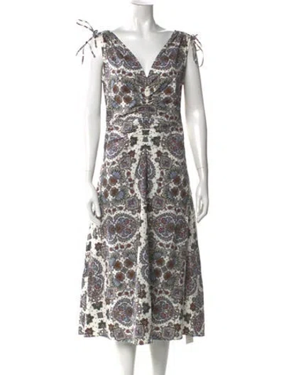 Pre-owned Veronica Beard Printed Midi Length Dress In Multi