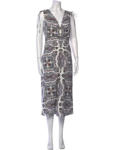 Pre-owned Veronica Beard Printed Midi Length Dress In Multi