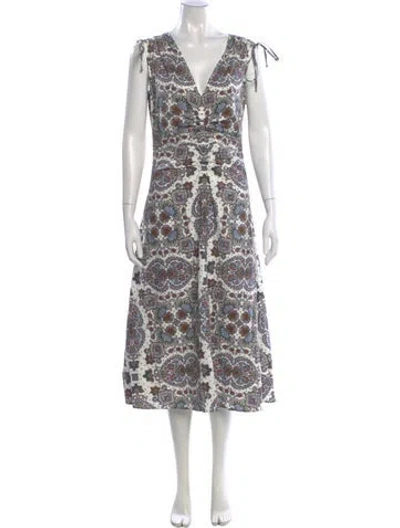 Pre-owned Veronica Beard Printed Midi Length Dress In Multi