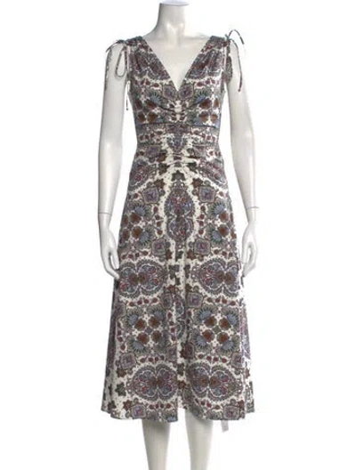 Pre-owned Veronica Beard Printed Midi Length Dress In Multicolor