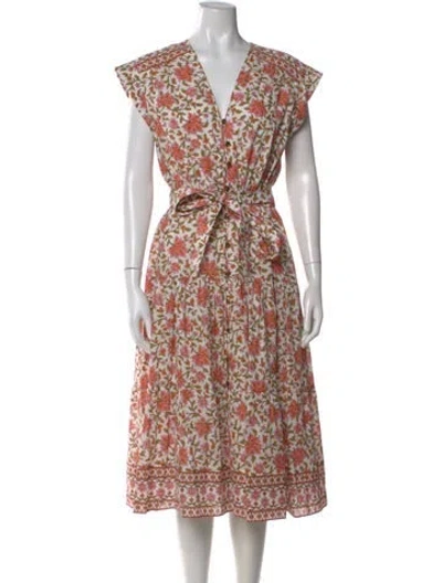 Pre-owned Veronica Beard Printed Midi Length Dress In Pink