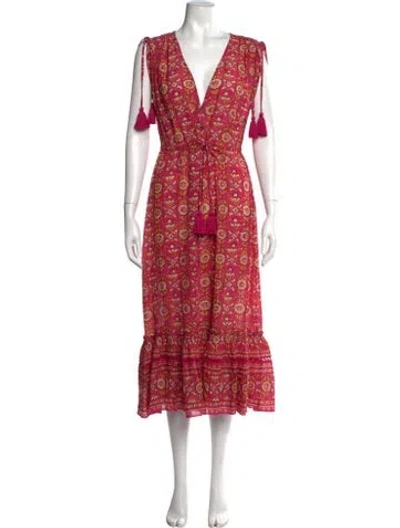 Pre-owned Veronica Beard Printed Midi Length Dress In Pink