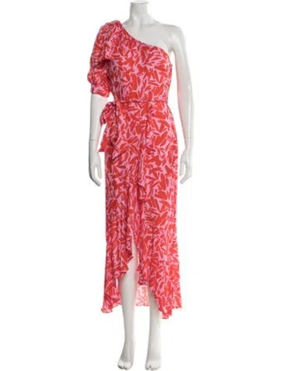 Pre-owned Veronica Beard Printed Midi Length Dress W/ Tags In Red