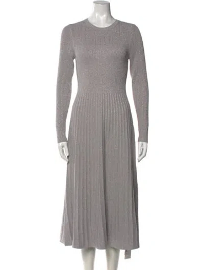 Pre-owned Veronica Beard Printed Midi Length Dress W/ Tags In Silver
