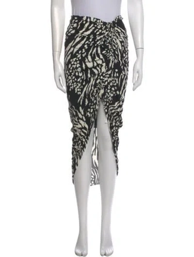 Pre-owned Veronica Beard Printed Midi Length Skirt In Black