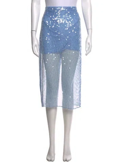 Pre-owned Veronica Beard Printed Midi Length Skirt In Blue