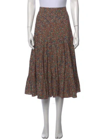 Pre-owned Veronica Beard Printed Midi Length Skirt In Brown