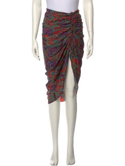 Pre-owned Veronica Beard Printed Midi Length Skirt In Red