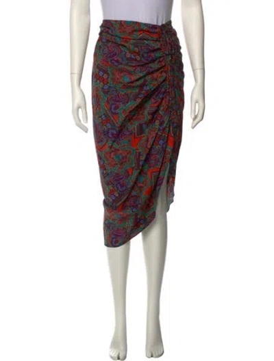 Pre-owned Veronica Beard Printed Midi Length Skirt W/ Tags In Red