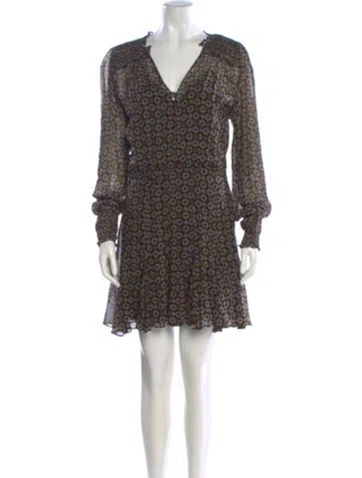 Pre-owned Veronica Beard Printed Mini Dress In Black