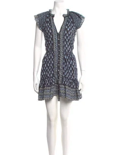Pre-owned Veronica Beard Printed Mini Dress In Black