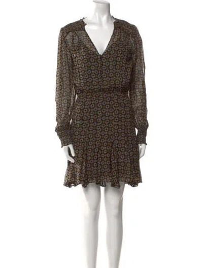 Pre-owned Veronica Beard Printed Mini Dress In Black