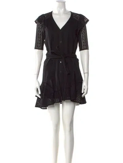 Pre-owned Veronica Beard Printed Mini Dress In Black