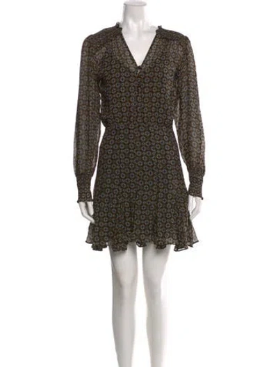 Pre-owned Veronica Beard Printed Mini Dress In Black