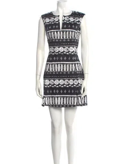 Pre-owned Veronica Beard Printed Mini Dress In Black