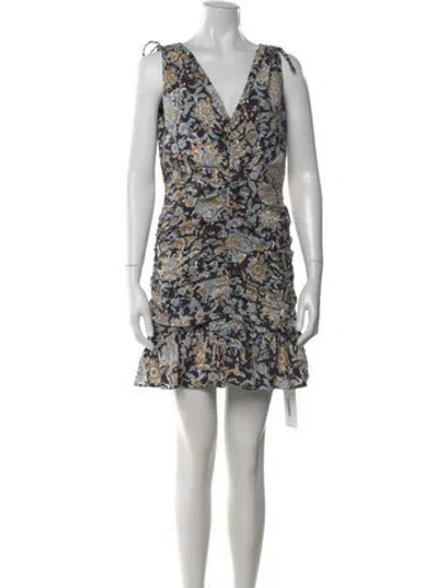 Pre-owned Veronica Beard Printed Mini Dress In Black