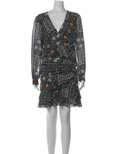 Pre-owned Veronica Beard Printed Mini Dress In Black
