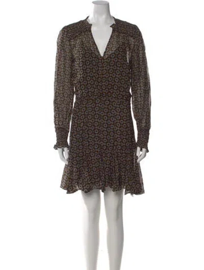 Pre-owned Veronica Beard Printed Mini Dress In Black