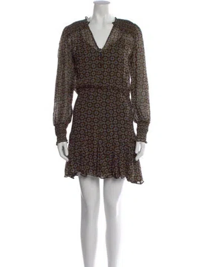 Pre-owned Veronica Beard Printed Mini Dress In Black
