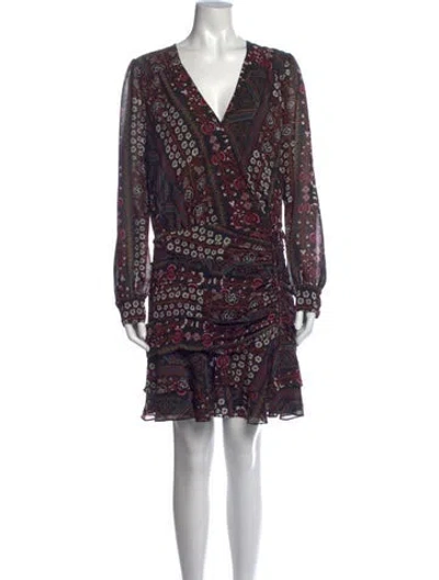 Pre-owned Veronica Beard Printed Mini Dress In Black