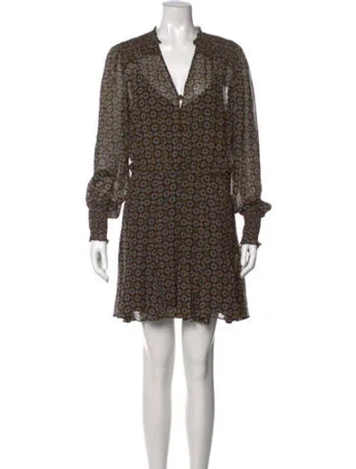 Pre-owned Veronica Beard Printed Mini Dress In Black