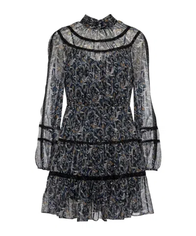 Veronica Beard Printed Mini Dress In Black