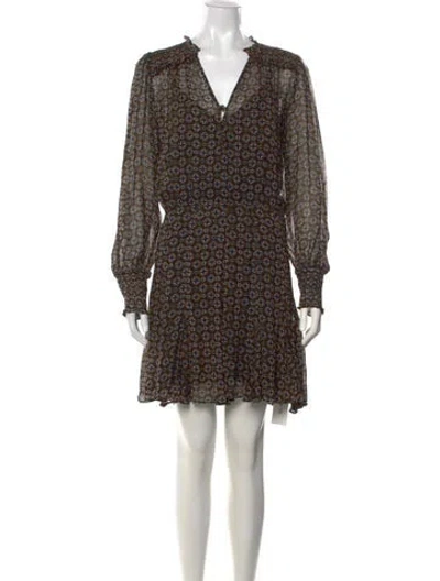 Pre-owned Veronica Beard Printed Mini Dress In Black