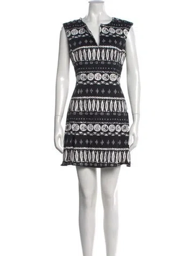Pre-owned Veronica Beard Printed Mini Dress In Black/white