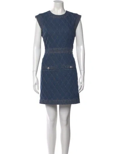 Pre-owned Veronica Beard Printed Mini Dress In Blue