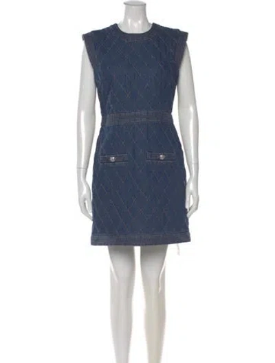 Pre-owned Veronica Beard Printed Mini Dress In Blue