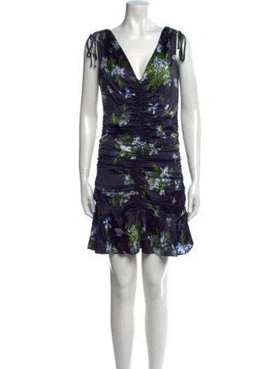 Pre-owned Veronica Beard Printed Mini Dress In Blue