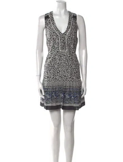 Pre-owned Veronica Beard Printed Mini Dress In Blue