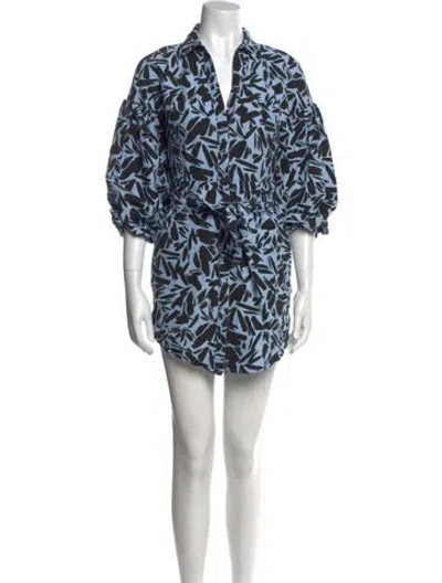 Pre-owned Veronica Beard Printed Mini Dress In Blue