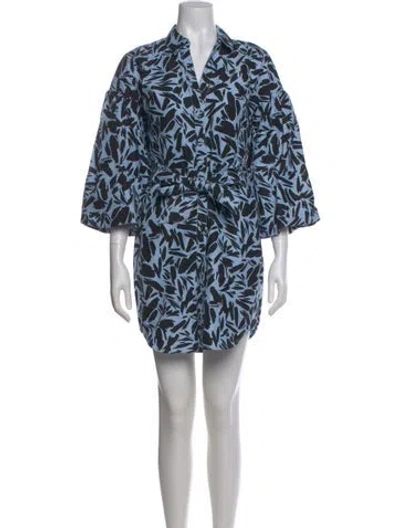 Pre-owned Veronica Beard Printed Mini Dress In Blue