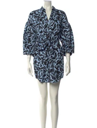 Pre-owned Veronica Beard Printed Mini Dress In Blue