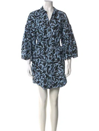 Pre-owned Veronica Beard Printed Mini Dress In Blue