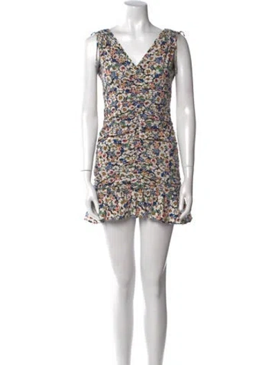 Pre-owned Veronica Beard Printed Mini Dress In Blue