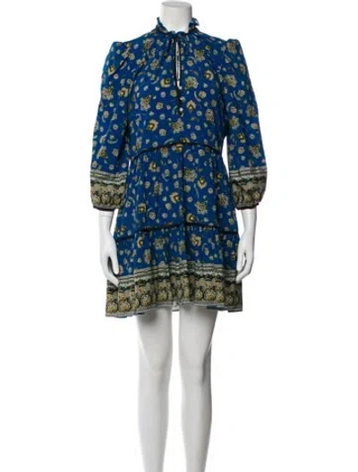 Pre-owned Veronica Beard Printed Mini Dress In Blue