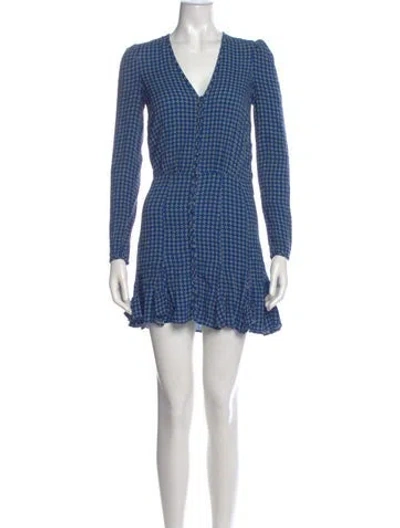 Pre-owned Veronica Beard Printed Mini Dress In Blue