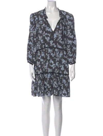 Pre-owned Veronica Beard Printed Mini Dress In Blue