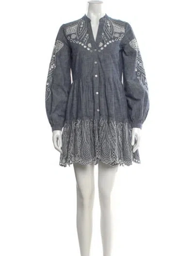 Pre-owned Veronica Beard Printed Mini Dress In Blue