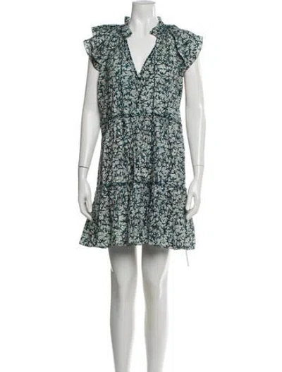 Pre-owned Veronica Beard Printed Mini Dress In Blue