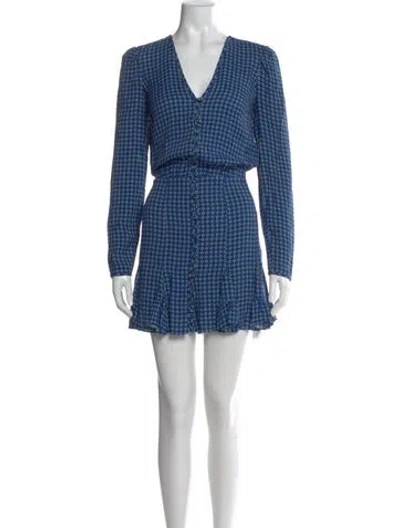 Pre-owned Veronica Beard Printed Mini Dress In Blue