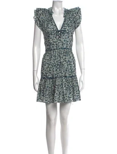 Pre-owned Veronica Beard Printed Mini Dress In Blue