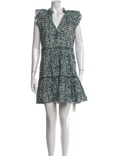 Pre-owned Veronica Beard Printed Mini Dress In Blue