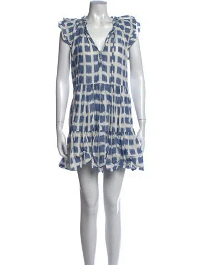 Pre-owned Veronica Beard Printed Mini Dress In Blue