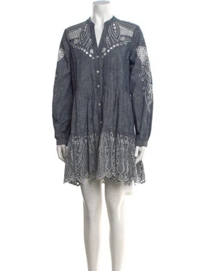Pre-owned Veronica Beard Printed Mini Dress In Blue