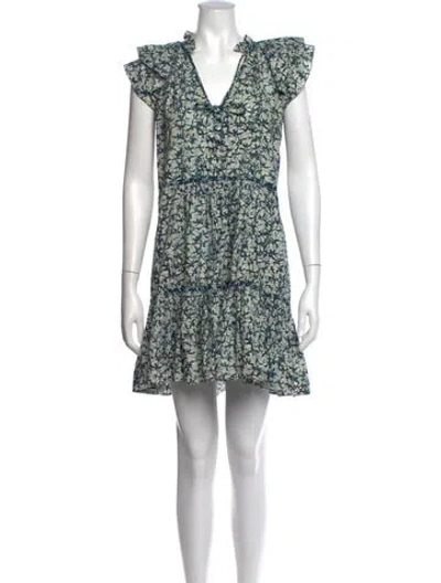 Pre-owned Veronica Beard Printed Mini Dress In Blue