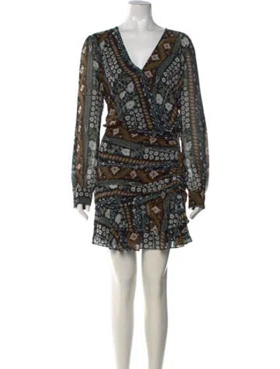 Pre-owned Veronica Beard Printed Mini Dress In Blue