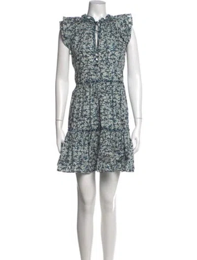 Pre-owned Veronica Beard Printed Mini Dress In Blue